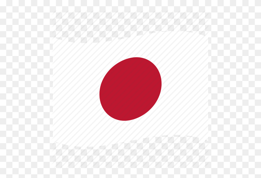 512x512 Círculo, Japón, Bandera Japonesa, Jp, Solar, Tokio, Icono De Bandera Ondeando - Bandera De Japón Png