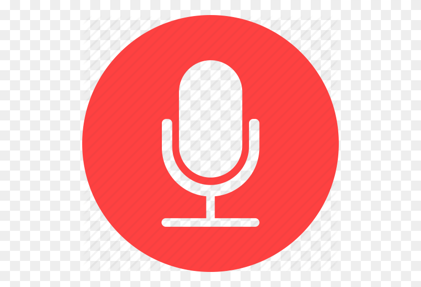 512x512 Circle, Mic, Microphone, Recording, Red, Speaker Icon - Red Circle PNG