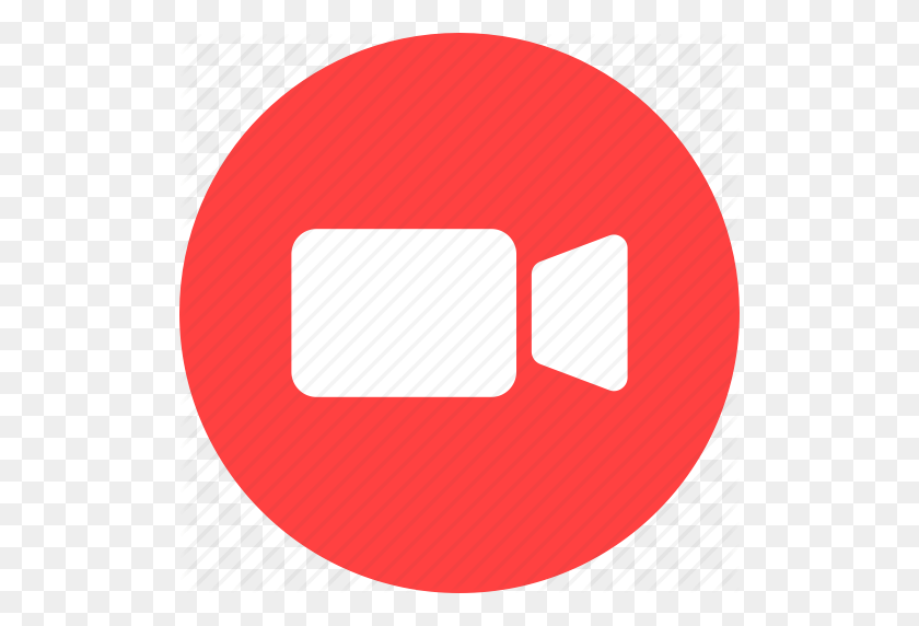 512x512 Circle, Movie, Red, Video, Video Camera Icon - Red Circle PNG