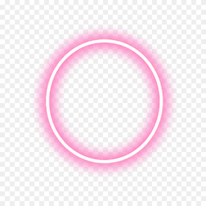 1024x1024 Circle Neon Glowing Tumblr Pink Pinkcircle Shapes Freet - Pink Circle PNG