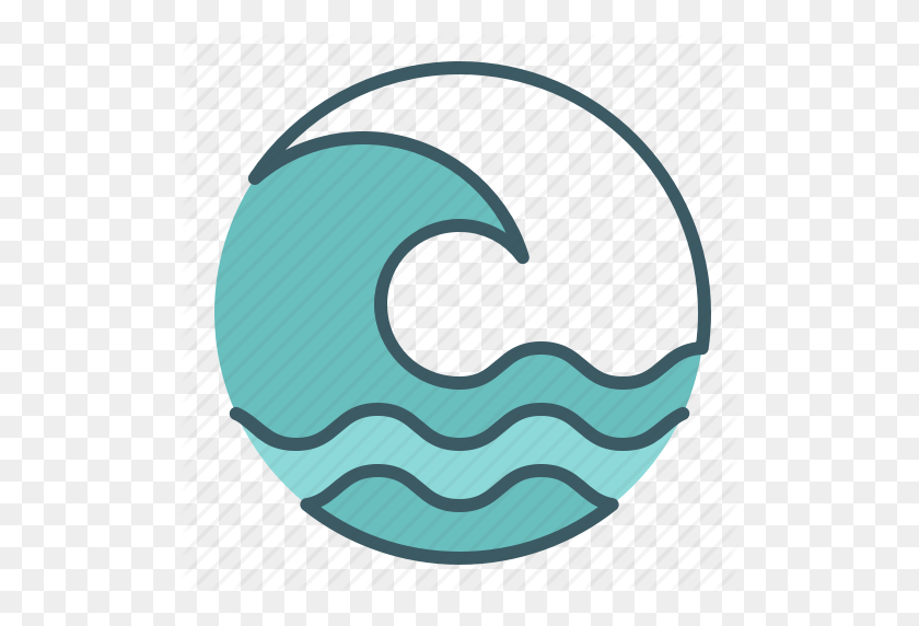 512x512 Icono De Círculo, Océano, Mar, Surf, Marea, Tsunami, Ola - Ola Oceánica Png