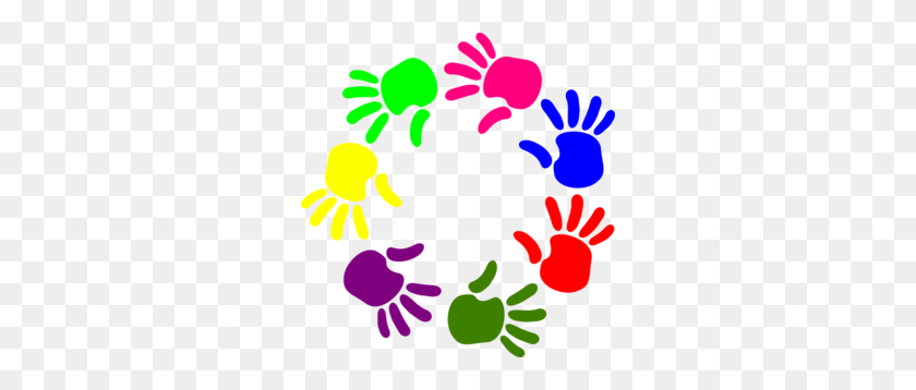 288x298 Circle Of Hands Clip Art - Kids Hands Clipart