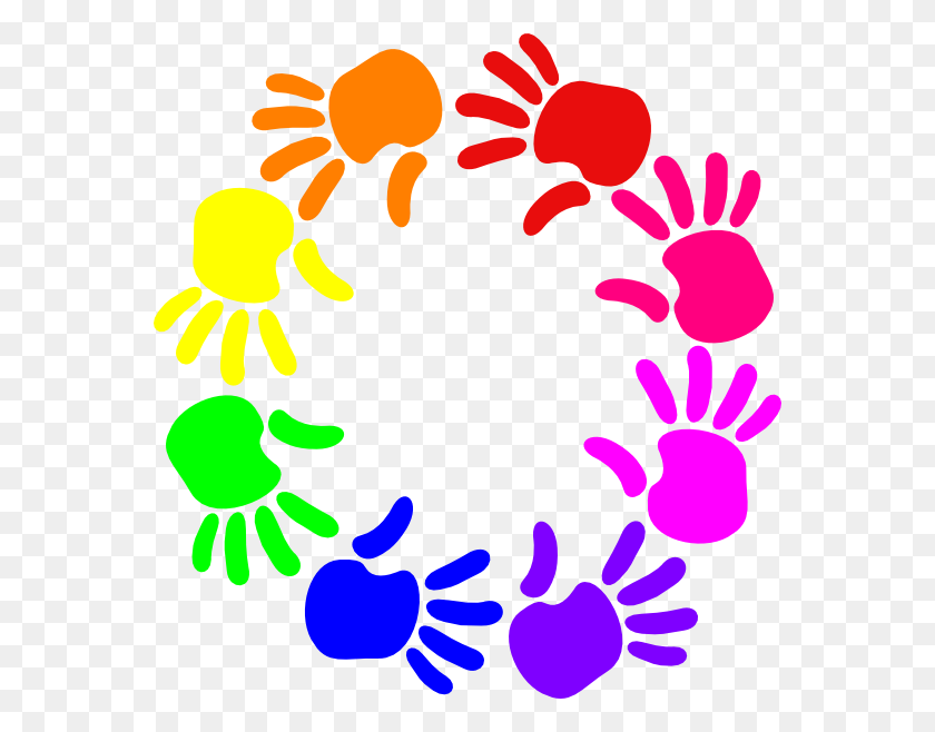 564x598 Circle Of Hands Clip Art At Vector Clip Art - Pom Clip Art