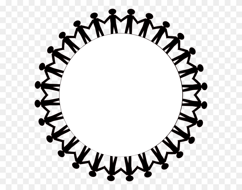 600x600 Circle Of People Holding Hands Group With Items - Wolfpack Clipart