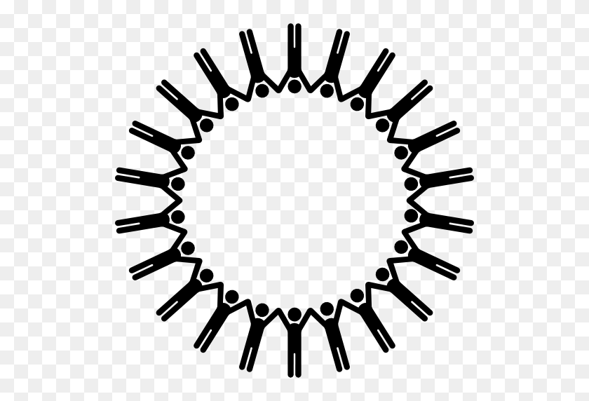 512x512 Circle Of People Holding Hands Group With Items - Holding Hands Clipart Black And White