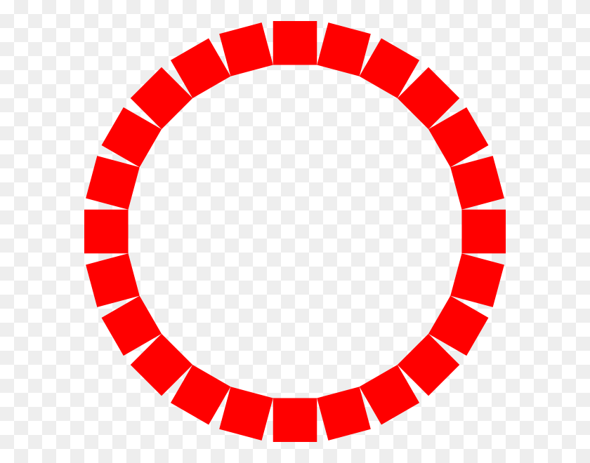 600x600 Circle Of Square In Red Clip Art - Red Square PNG