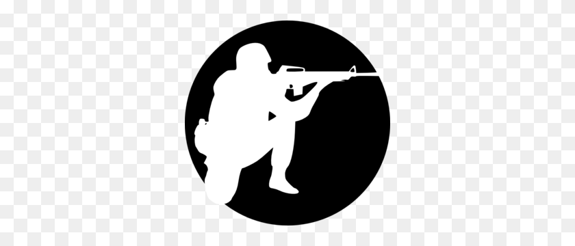 300x300 Circle Soldier Aiming Clip Art - Soldier Silhouette PNG