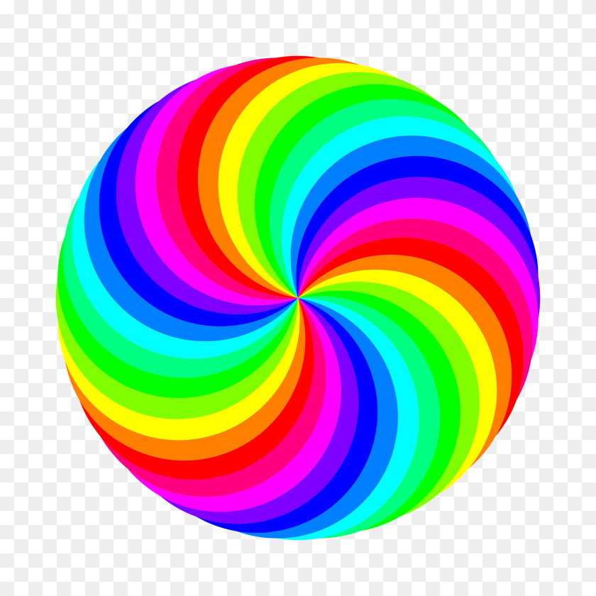 2400x2400 Circle Swirl Color - Rainbow Flower Clipart