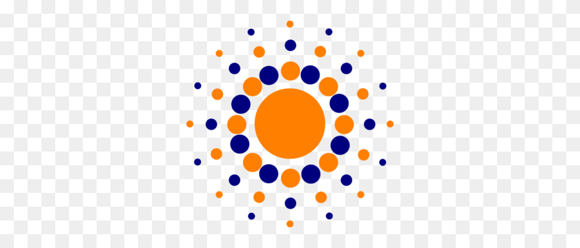 300x300 Círculos Azul Naranja Concéntrico Clipart - Patrón De Círculo Png