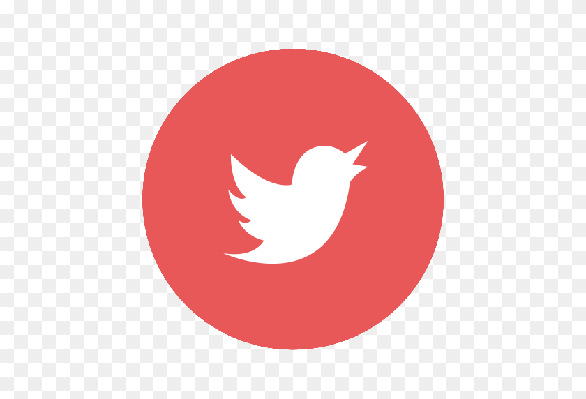 512x512 Circular, Medios, Moderno, Rojo, Social, T, Tw, Tweet, Icono De Twitter - Icono De Twitter Png