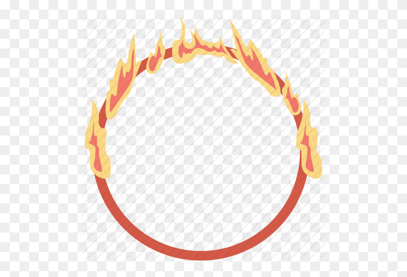 512x512 Circus, Circus Show, Circus Trick, Fire Hoop, Fire Ring Icon - Ring Of Fire PNG