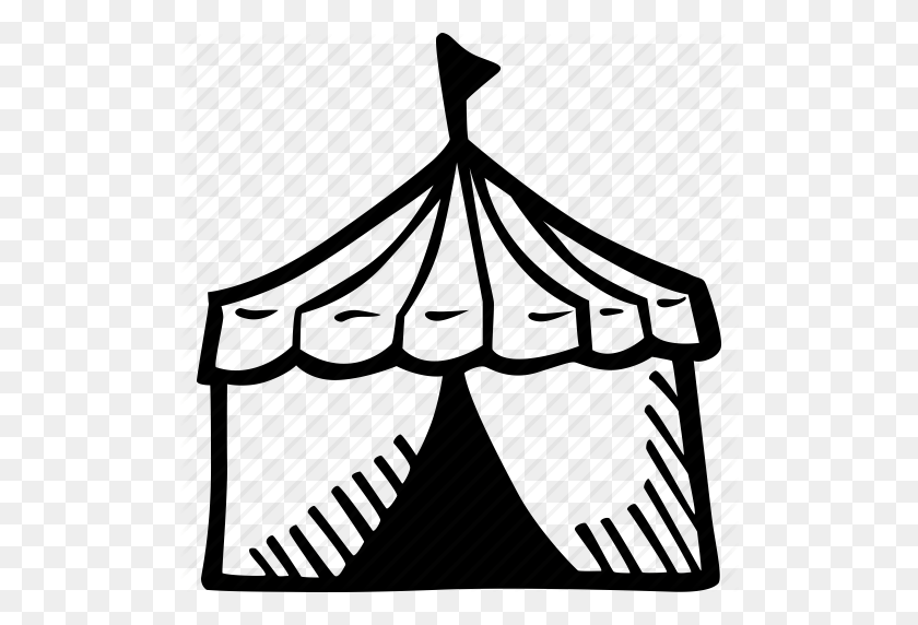 512x512 Цирк, Гостевая Палатка, Приемная, Палатка, Свадебная Икона - Цирковой Шатер, Черно-Белый Клипарт