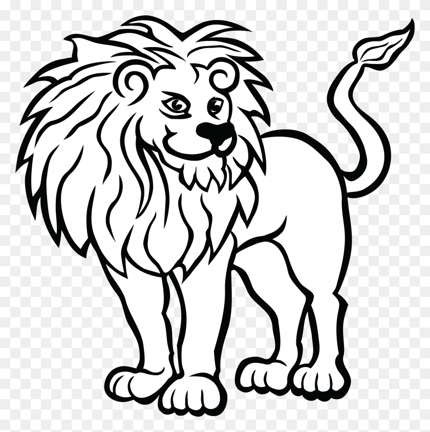 4000x4024 Circus Lion Png Black And White Transparent Images - Circus Clipart Black And White