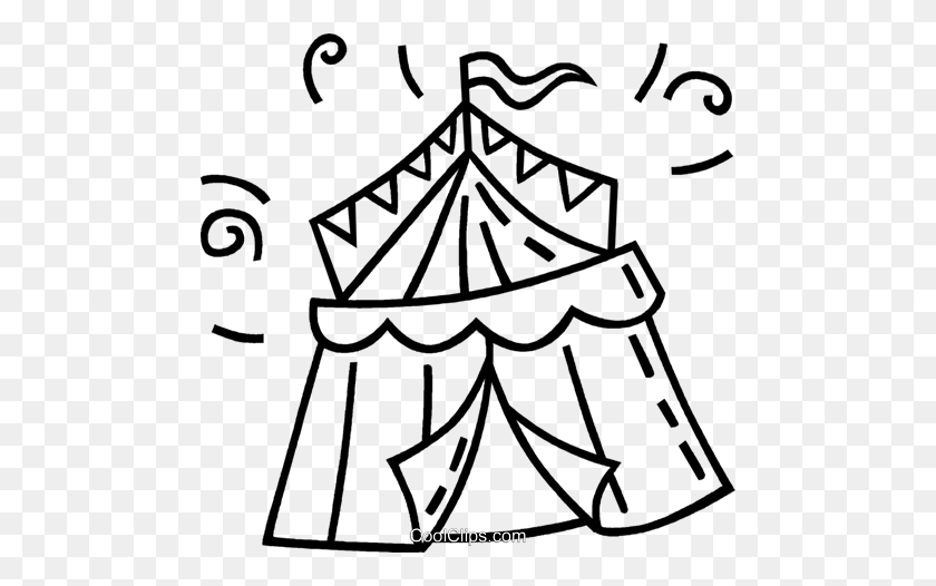 480x466 Circus Tent Royalty Free Vector Clip Art Illustration - Tent Clipart Black And White