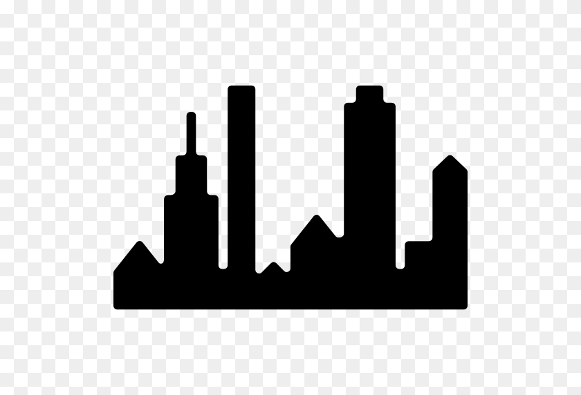 512x512 Cities, Architecture And City, Building, City, Construction - City Skyline Silhouette PNG