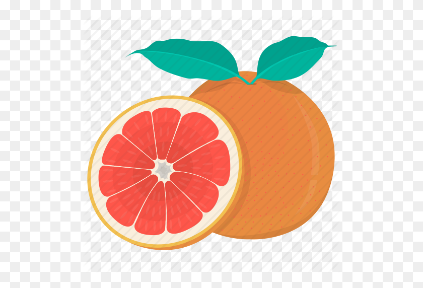 512x512 Citrus, Food, Fruit, Grapefruit, Kitchen, Meal, Plant Icon - Grapefruit PNG