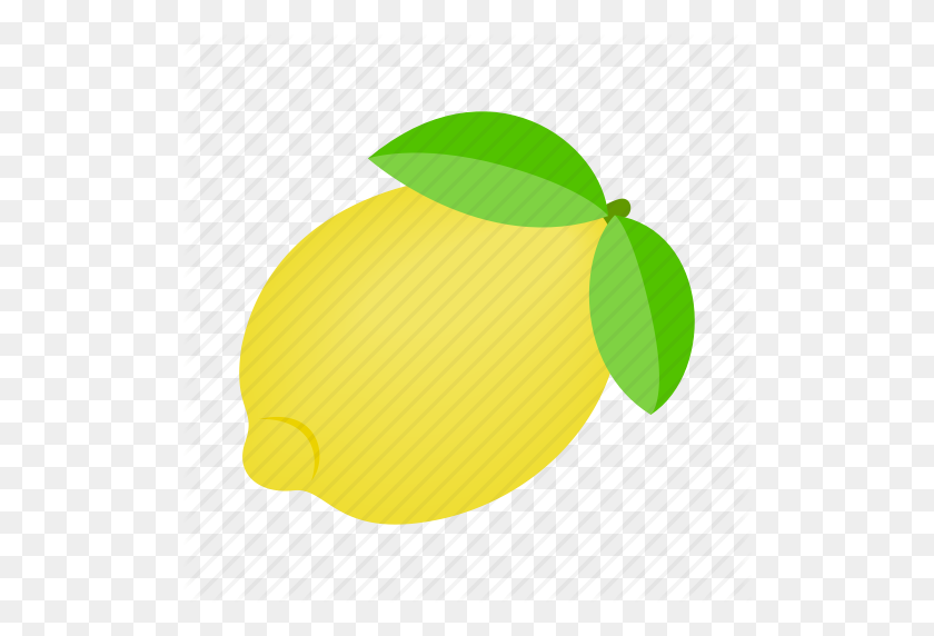 512x512 Citrus, Food, Fruit, Isometric, Leaf, Lemon, Slice Icon - Lemon Slice PNG