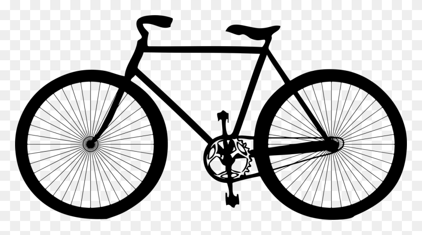1431x750 City Bicycle Cycling Silhouette Download - Bike Tire Clipart