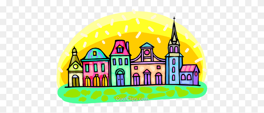 480x301 City Scene Royalty Free Vector Clip Art Illustration - City Clipart PNG