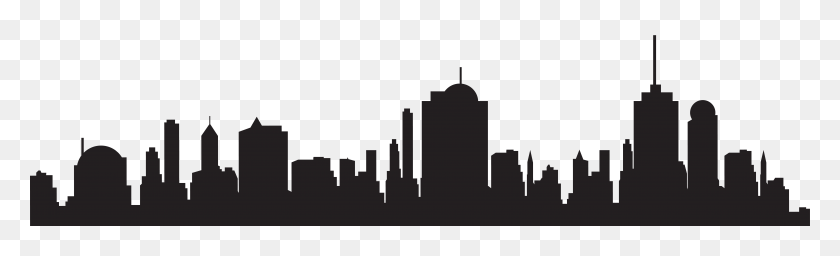 8000x2018 City Silhouette Png Clip - City Background PNG