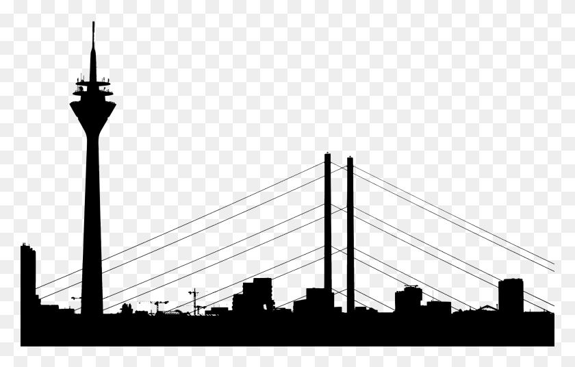 2400x1466 City Silhouette Vector Clipart Image - City PNG