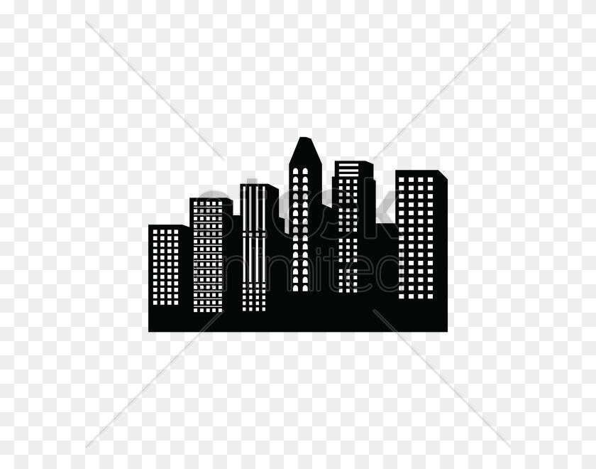 600x600 City Silhouette Vector Image - Destroyed City PNG