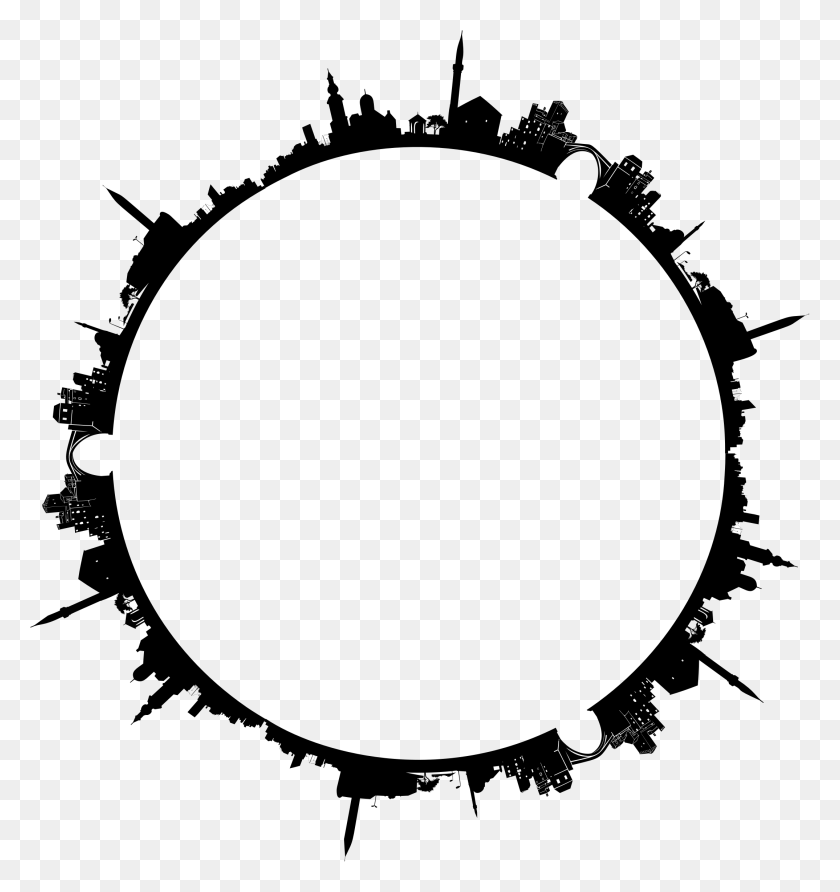 2148x2292 City Skyline Radial Icons Png - Skyline PNG