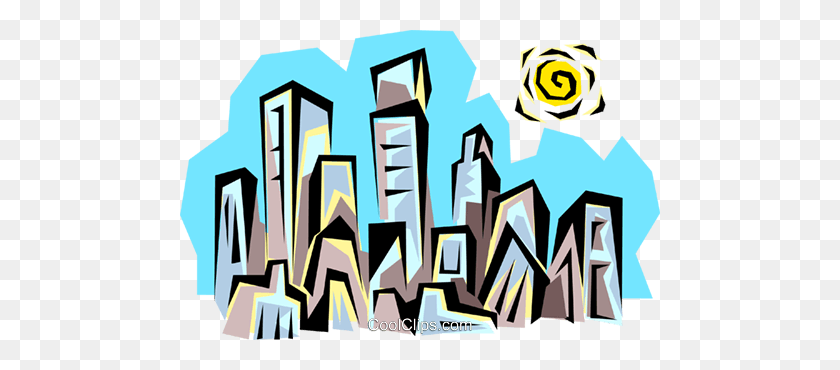 480x310 City Skyline Royalty Free Vector Clip Art Illustration - City Clipart