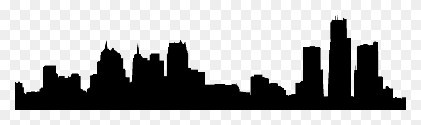 2490x608 City Skyline Silhouette - Boston Skyline Silhouette PNG