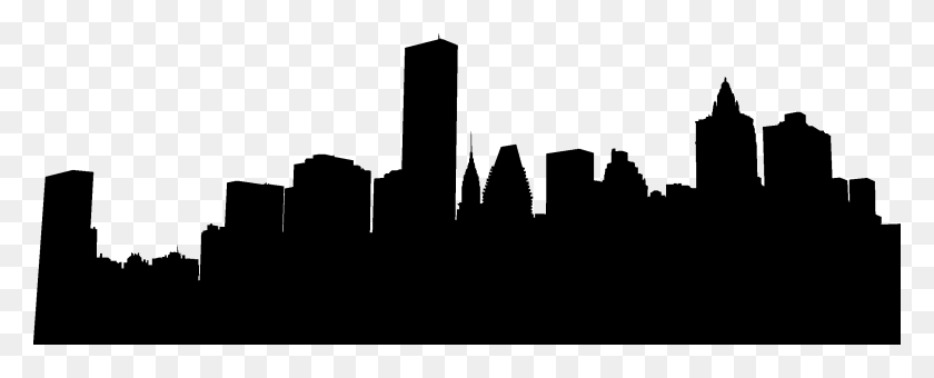 2533x911 City Skyline Silhouette - Houston Skyline Outline PNG