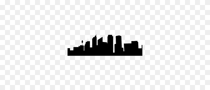 300x300 City Skyline Silhouette Clip Art - City Background Clipart