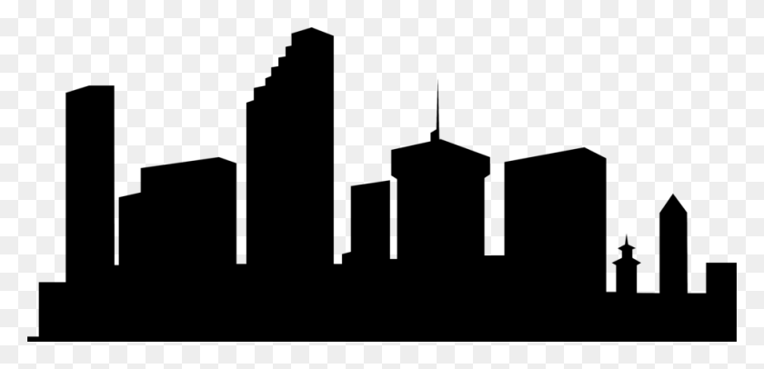 958x426 Cityscape Free Stock Photo Illustration Of A City Skyline - Building Clipart Black And White