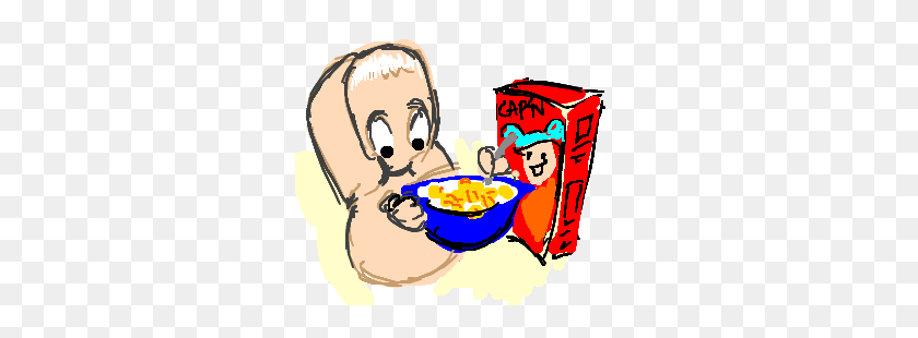 300x250 Clam Eats Soup For Lunch - Eating Cereal Clipart