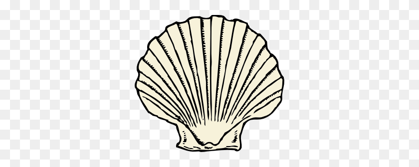 300x275 Clams Clipart Seashell - Mermaid Clipart Black And White