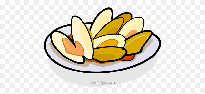 480x324 Clams On A Plate Royalty Free Vector Clip Art Illustration - Plate Of Food Clipart