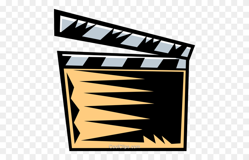 476x480 Clapboard Royalty Free Vector Clip Art Illustration - Movie Clapboard Clipart