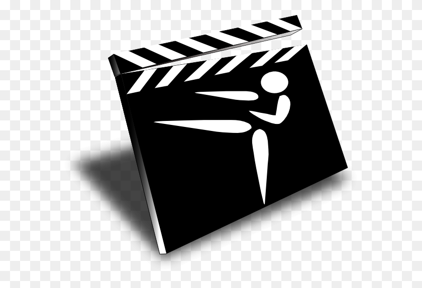 600x514 Clapper Movie Karate Clip Art - Movie Clapper Clipart