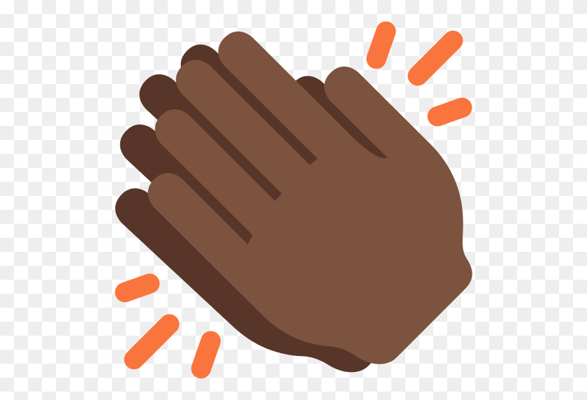 512x512 Clapping Hands Dark Skin Tone Emoji - Clap Emoji PNG