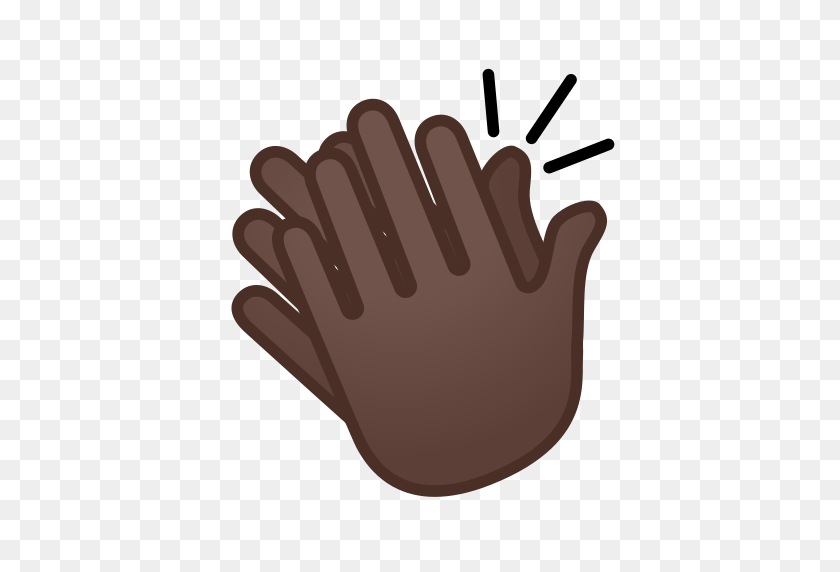 512x512 Clapping Hands Emoji With Dark Skin Tone Meaning And Pictures - Clap Emoji PNG