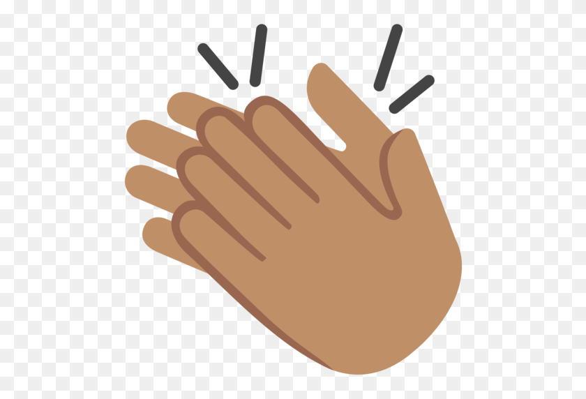 512x512 Clapping Hands Medium Skin Tone Emoji - Clap Emoji PNG