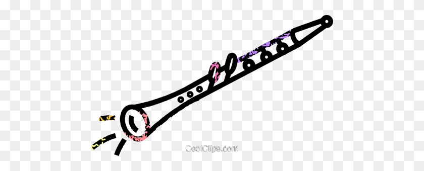 480x280 Clarinet Royalty Free Vector Clip Art Illustration - Clarinet Clipart