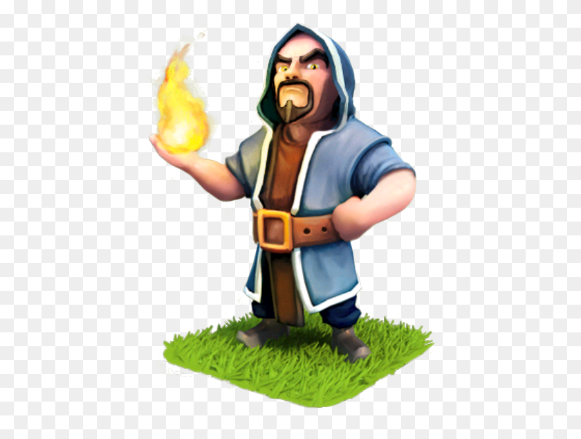 418x574 Clash Of Clans Clipart Wizard - Clash Of Clans PNG