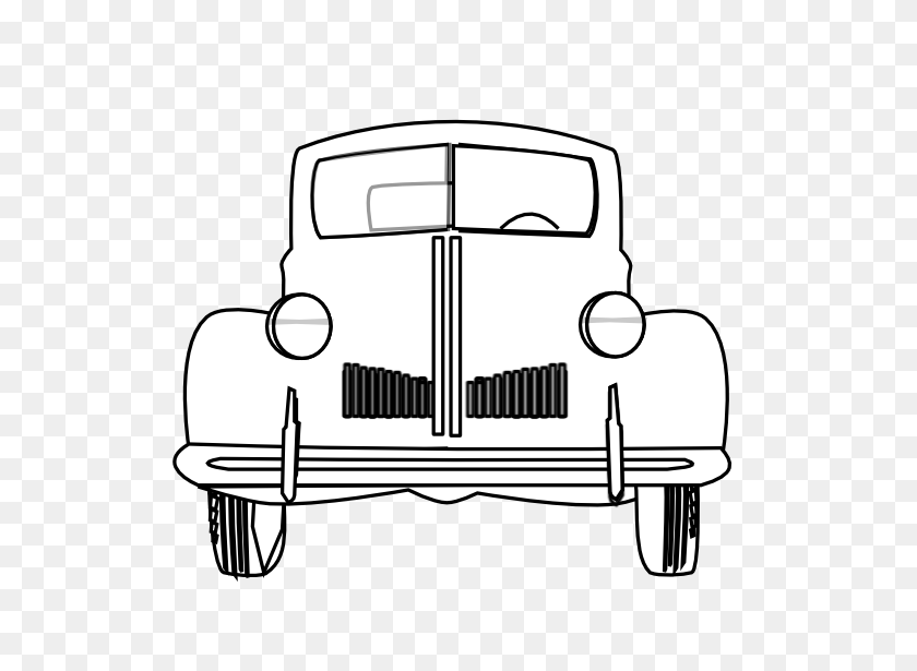 555x555 Classic Car Black White Clipart - Old Car Clipart Black And White
