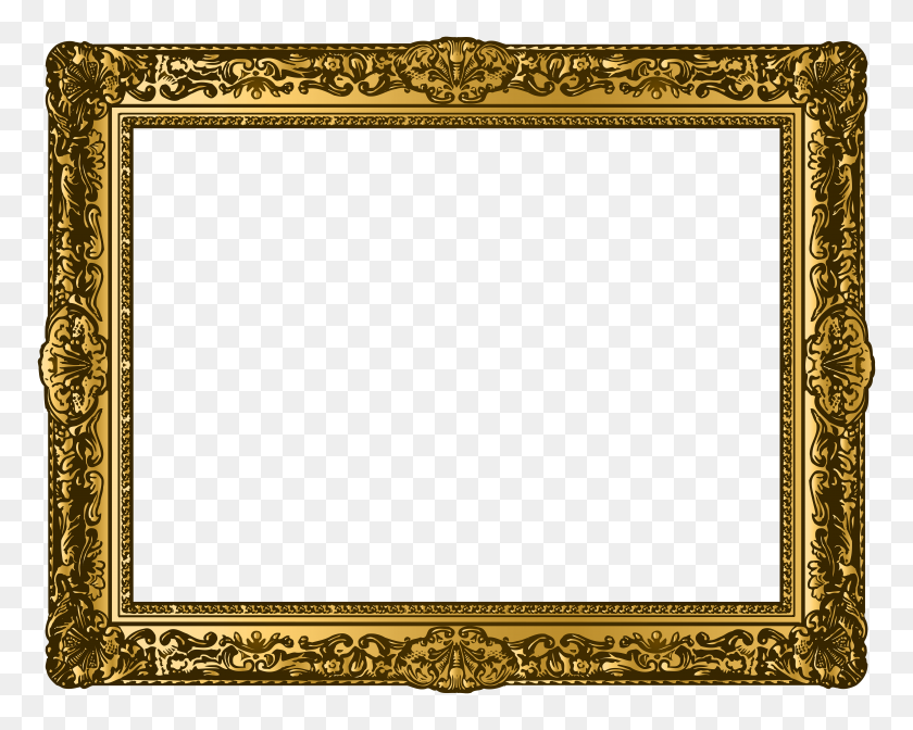 8000x6280 Classic Gold Pictures Transparent Png Gallery - Gold Frame PNG