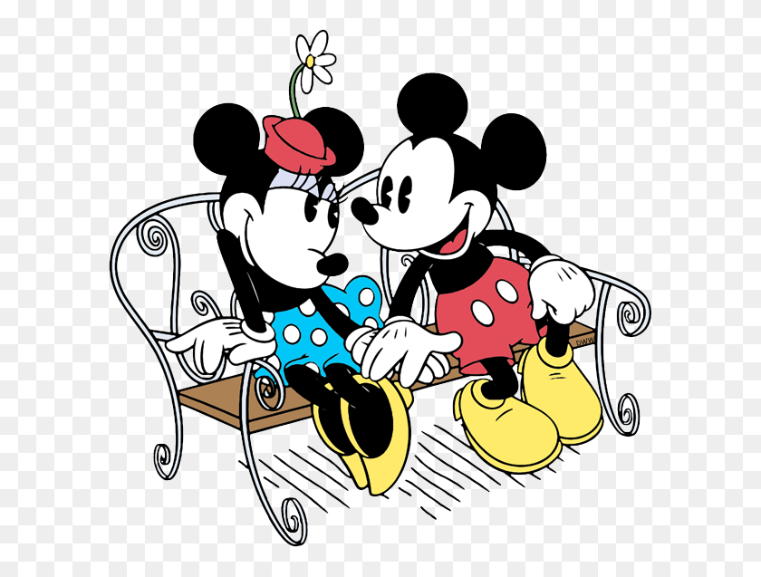 605x577 Clásico Mickey Mouse Y Sus Amigos Imágenes Prediseñadas De Imágenes Prediseñadas De Disney En Abundancia - Banco Del Parque Imágenes Prediseñadas