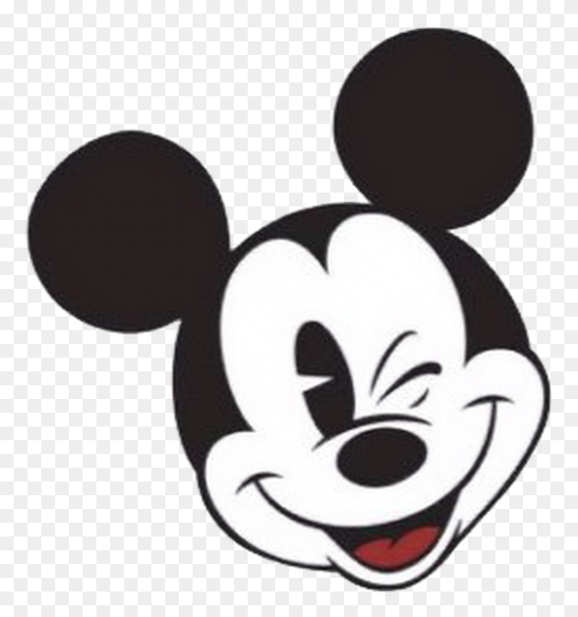 815x875 Classic Mickey Mouse Face - Mickey Head PNG