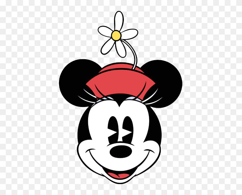 448x618 Classic Minnie Face Disney Disney, Mickey Minnie Mouse - Minnie Mouse Ears PNG