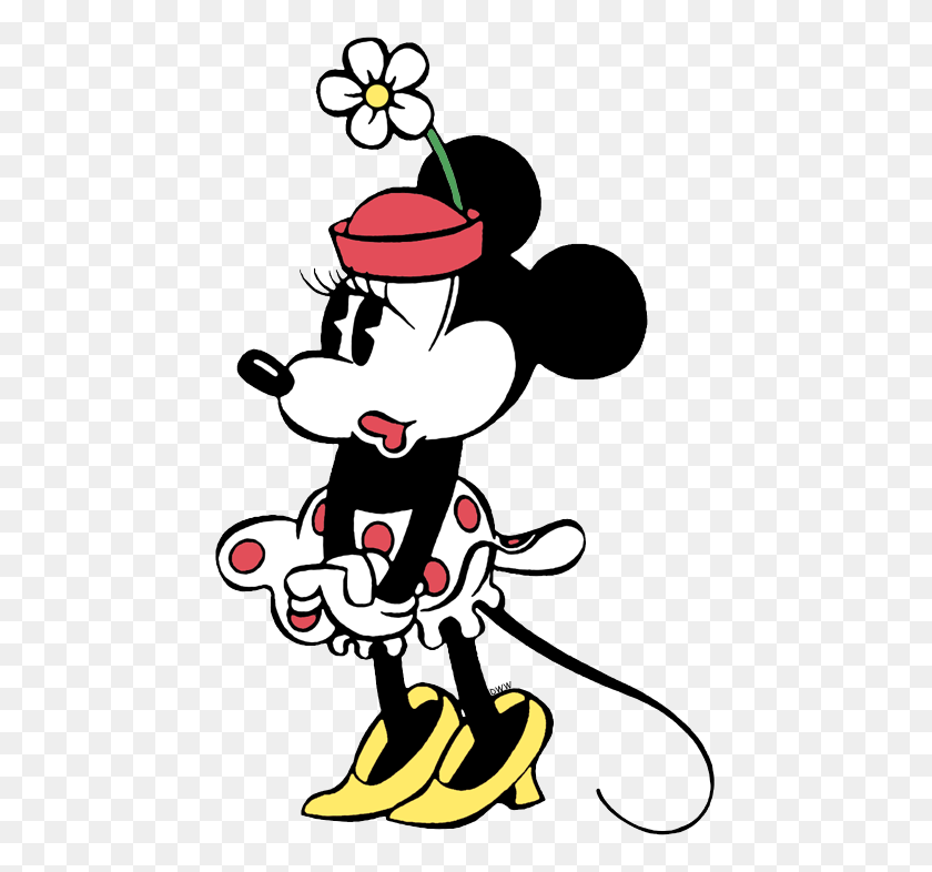 455x726 Clásico Minnie Mouse Imágenes Prediseñadas Imágenes Prediseñadas De Disney En Abundancia - Vestirse Clipart