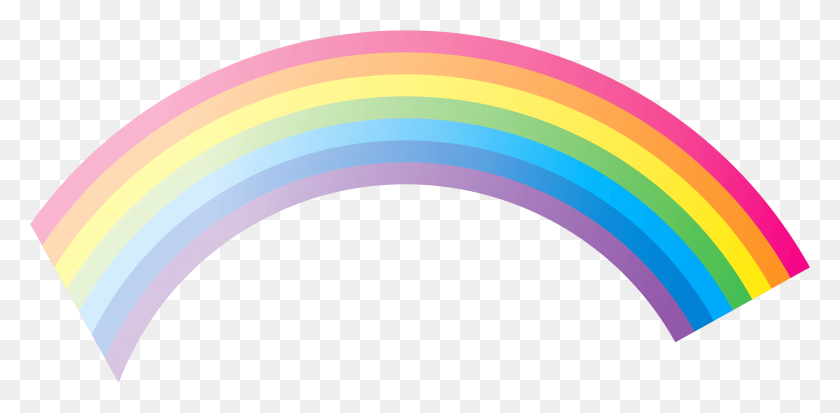 3000x1358 Classic Rainbow Transparent Png - Rainbow Line PNG