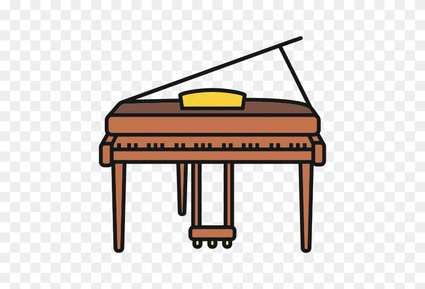 512x512 Clásico, Fortepiano, Piano De Cola, Instrumento, Música, Musical - Piano De Cola Png